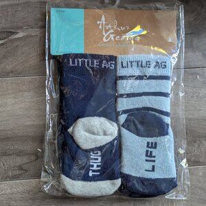 Arthur George Baby Socks – Navy & Light Blue – 2 Pairs (0–12M)